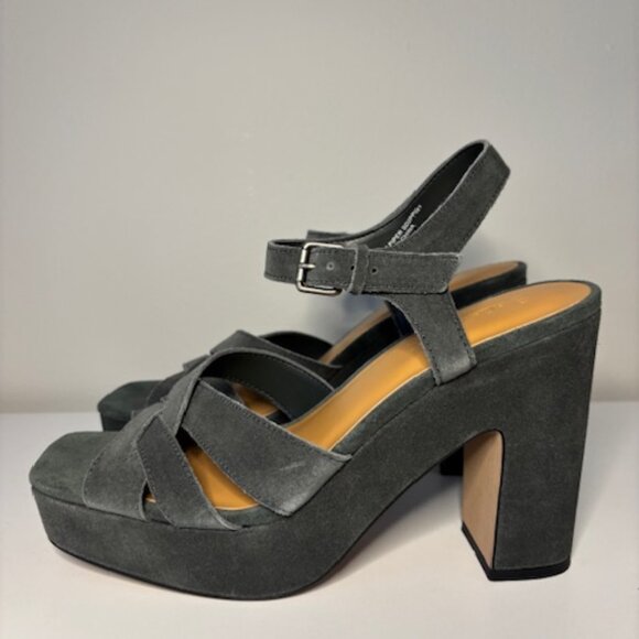 Splendid Platform Sandals - Dark Gray Suede (Size 9.5 Women's) - Picture 5 of 6